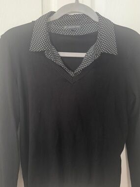 Adrianna Papell Black V-Neck Sweater